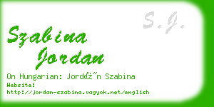 szabina jordan business card